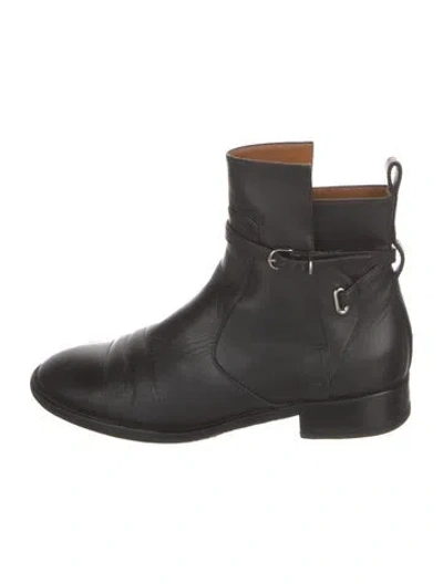 Pre-owned Balenciaga Leather Moto Boots In Black