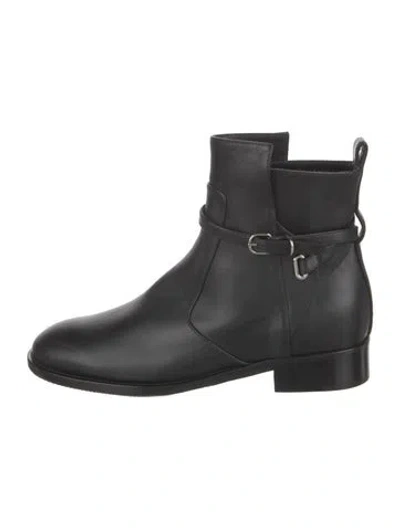 Pre-owned Balenciaga Leather Moto Boots In Black