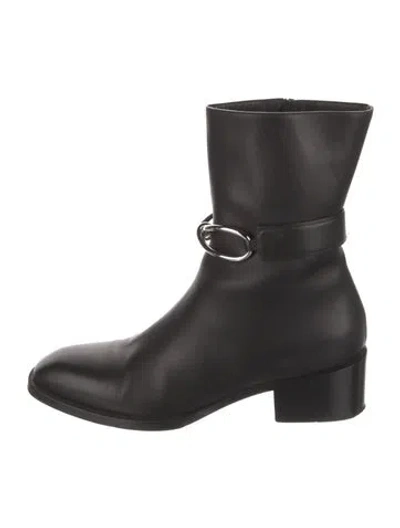 Pre-owned Balenciaga Leather Moto Boots In Black