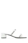 Balenciaga Logo-print Leather Sandals In 9010