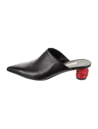 Pre-owned Balenciaga Leather Mules In Black