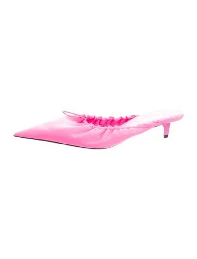 Pre-owned Balenciaga Leather Mules In Pink