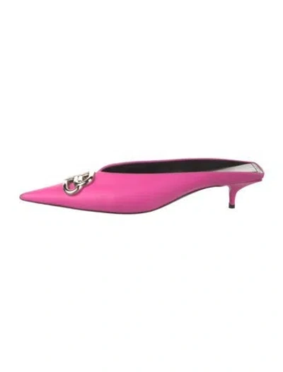 Pre-owned Balenciaga Leather Mules In Pink