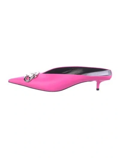 Pre-owned Balenciaga Leather Mules In Pink