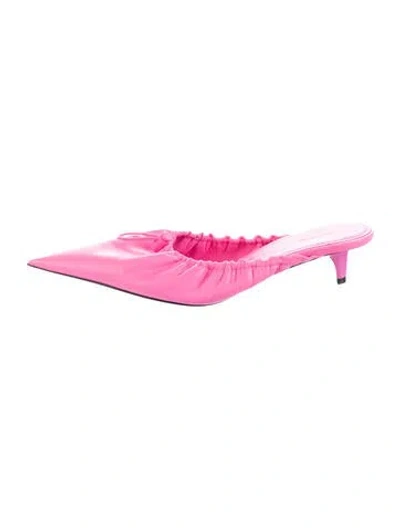 Pre-owned Balenciaga Leather Mules In Pink