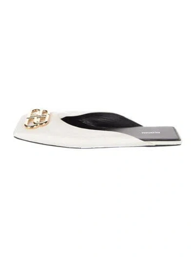 Pre-owned Balenciaga Leather Mules In White