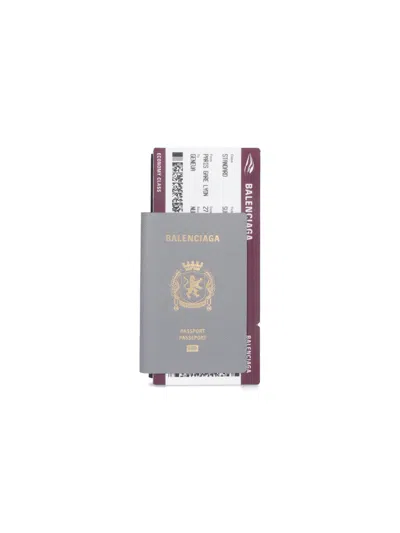 Balenciaga Gray 1 Ticket Passport Long Wallet
