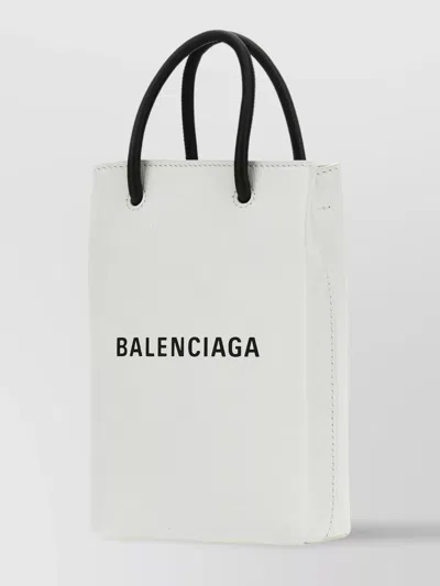 Balenciaga Leather Phone Case With Adjustable Shoulder Strap