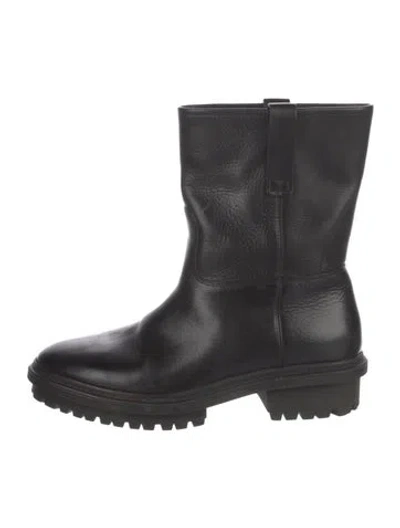 Pre-owned Balenciaga Leather Rain Boots In Black
