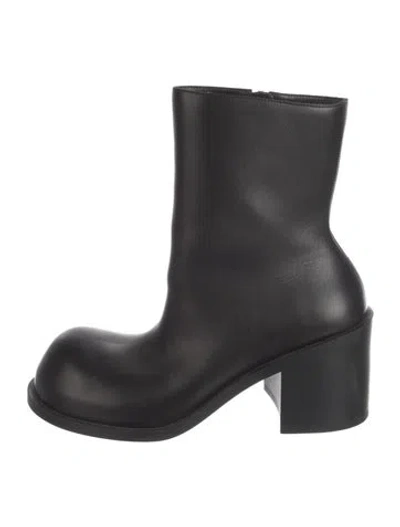 Pre-owned Balenciaga Leather Rain Boots In Black