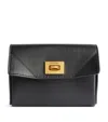Balenciaga Rodeo Flap Leather Card Holder In Black
