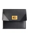 Balenciaga Rodeo Flap Leather Card Holder In Black