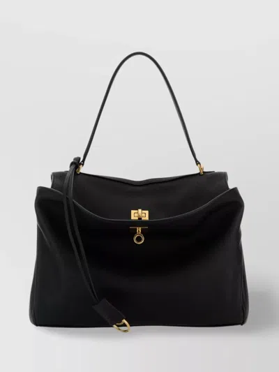 Balenciaga Leather Rodeo Handbag Detachable Strap In Black