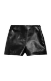 Balenciaga Leather Shorts In Black
