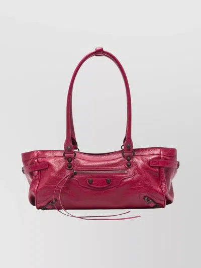 Balenciaga Leather Shoulder Bag Textured Finish