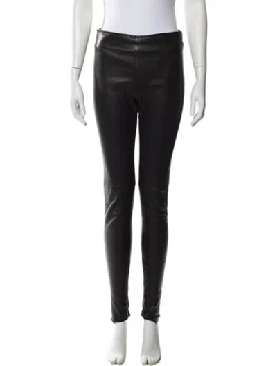 Pre-owned Balenciaga Leather Skinny Leg Pants In Black