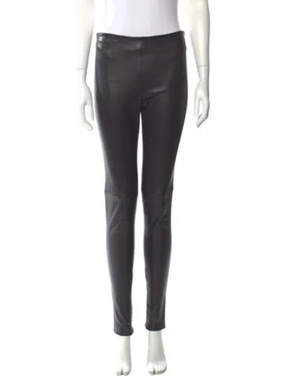 Pre-owned Balenciaga Leather Skinny Leg Pants In Black