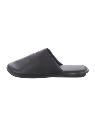 Pre-owned Balenciaga Leather Slides In Black