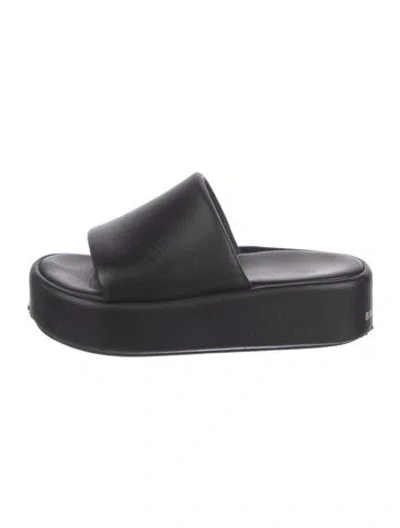 Pre-owned Balenciaga Leather Slides In Black