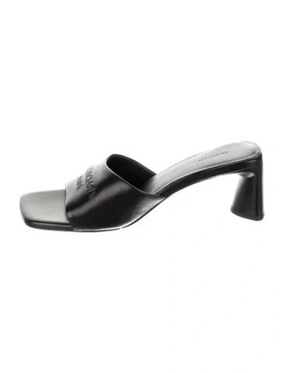 Pre-owned Balenciaga Leather Slides In Black