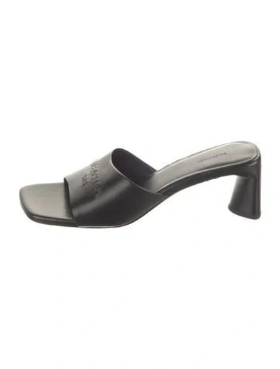 Pre-owned Balenciaga Leather Slides In Black