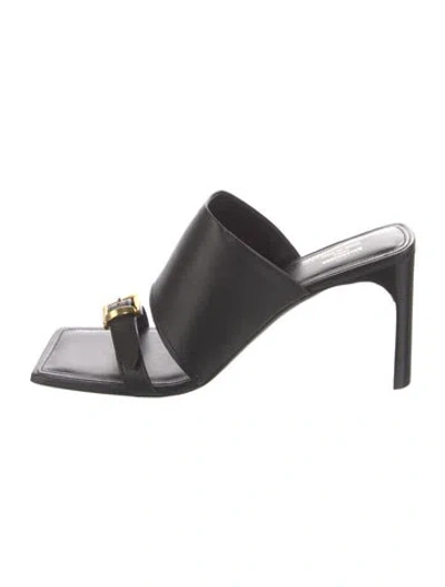 Pre-owned Balenciaga Leather Slides In Black