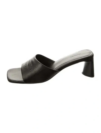 Pre-owned Balenciaga Leather Slides In Black