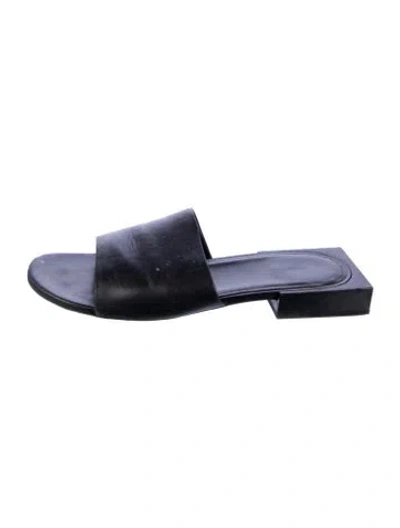 Pre-owned Balenciaga Leather Slides In Blue