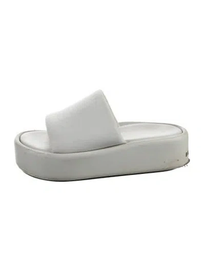 Pre-owned Balenciaga Leather Slides In Gray