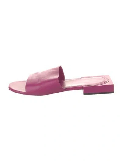Pre-owned Balenciaga Leather Slides In Pink