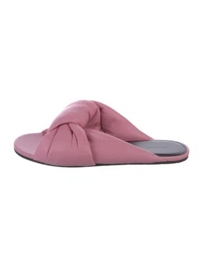 Pre-owned Balenciaga Leather Slides In Pink