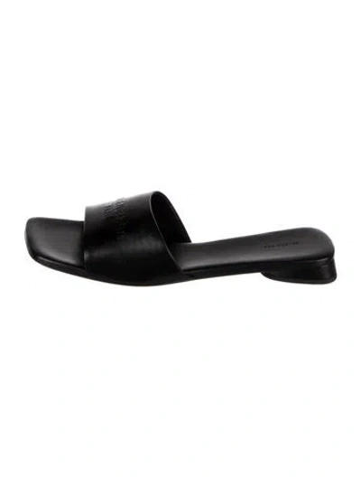 Pre-owned Balenciaga Leather Slides W/ Tags In Black
