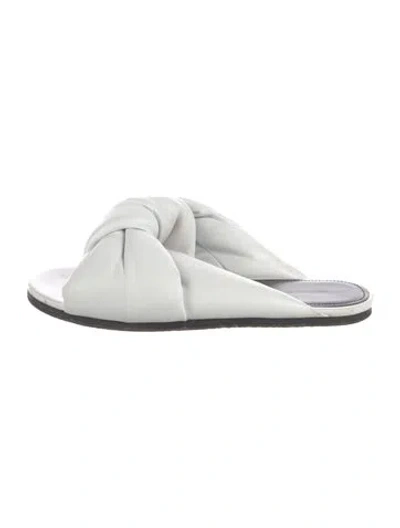 Pre-owned Balenciaga Leather Slides In White