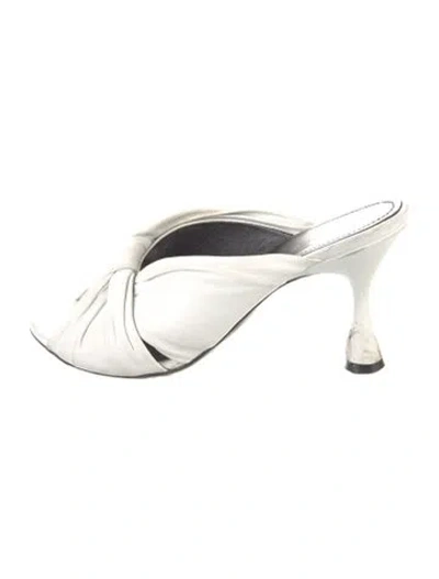 Pre-owned Balenciaga Leather Slides In White