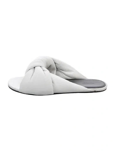 Pre-owned Balenciaga Leather Slides In White