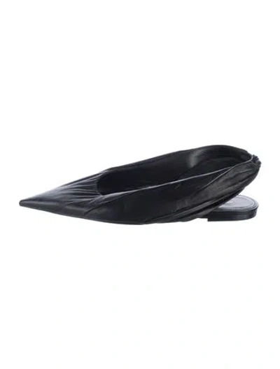 Pre-owned Balenciaga Leather Slingback Flats In Black