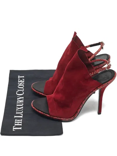 Pre-owned Balenciaga Leather Slingback Sandals In Red