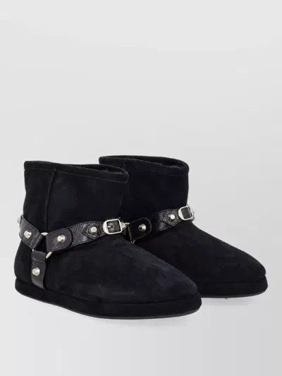 Balenciaga Leather Slippers In Black