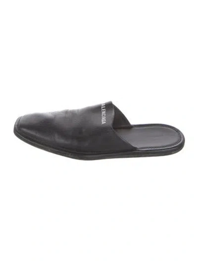 Pre-owned Balenciaga Leather Slippers In Black