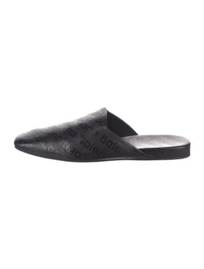Pre-owned Balenciaga Leather Slippers In Black