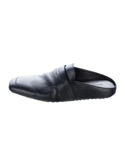 Pre-owned Balenciaga Leather Slippers In Black