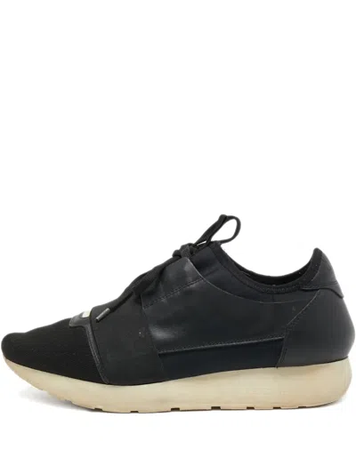 Pre-owned Balenciaga Leather Sneakers In Black
