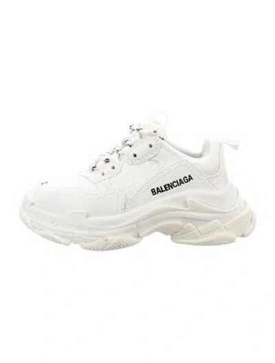 Pre-owned Balenciaga Babies' Leather Sneakers In White