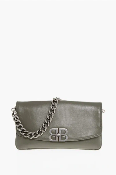 Balenciaga Leather Soft Flap Shoulder Bag