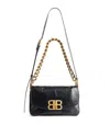 BALENCIAGA LEATHER SOFT FLAP SHOULDER BAG