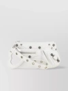 BALENCIAGA LEATHER STUD CLUTCH WITH STRAP AND POCKET