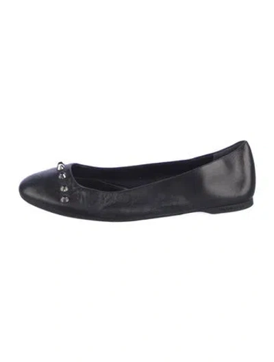 Pre-owned Balenciaga Leather Studded Accents Ballet Flats In Blue
