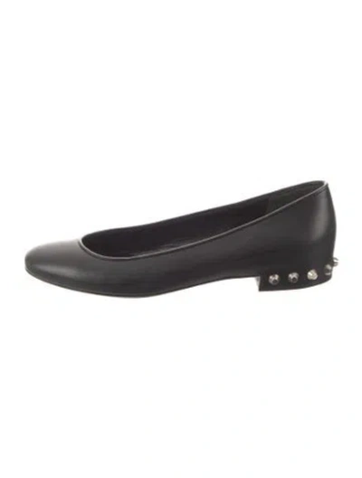 Pre-owned Balenciaga Leather Studded Accents Flats In Black