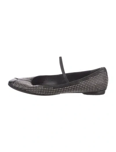 Pre-owned Balenciaga Leather Studded Accents Flats In Black