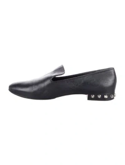 Pre-owned Balenciaga Leather Studded Accents Loafers In Black